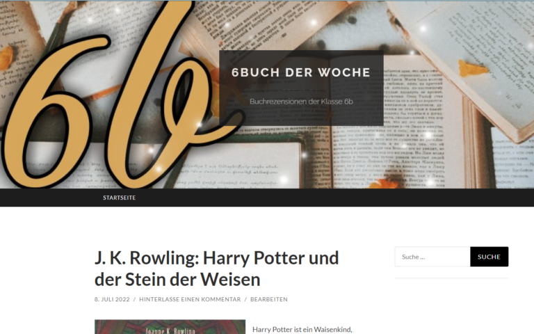 Mehr über den Artikel erfahren Klasse 6b stellt Lieblingsbücher auf eigener Webseite vor